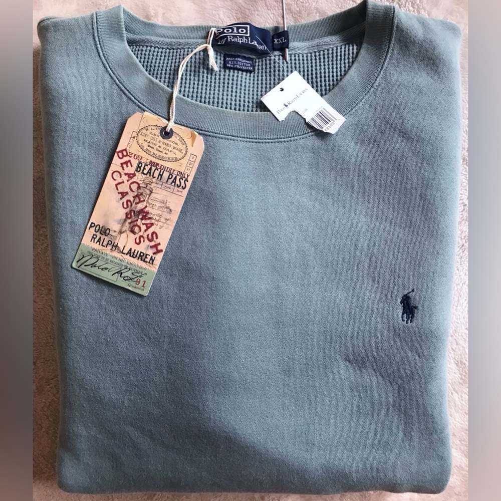 Polo Ralph Lauren Hampton Beach Wash Teal Crewneck Sweatshirt